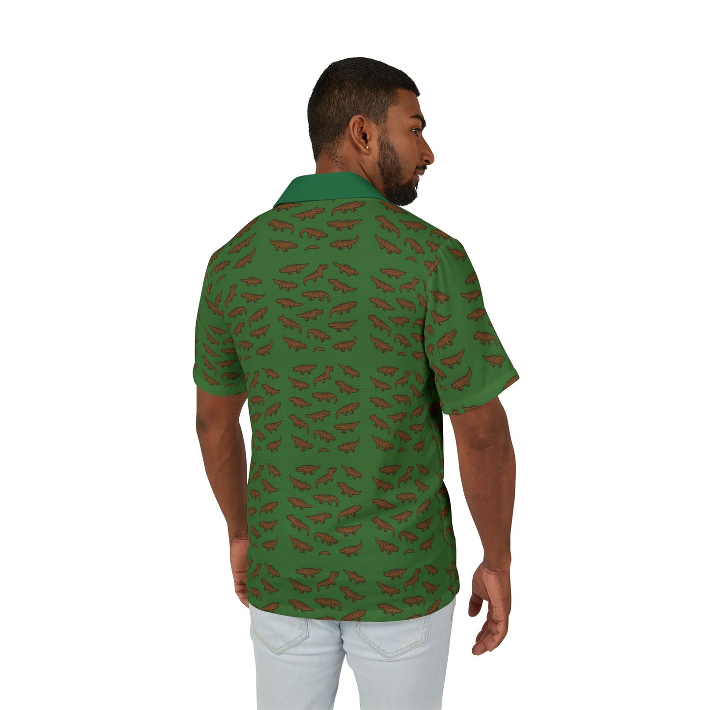 Men's Hawaiian Shirt with Small Crocodile Prints