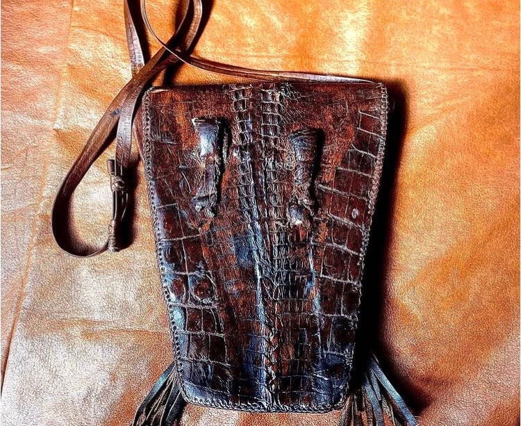 CROCÖ Mama Genuine Vintage Alligator Shoulder Cross Bag