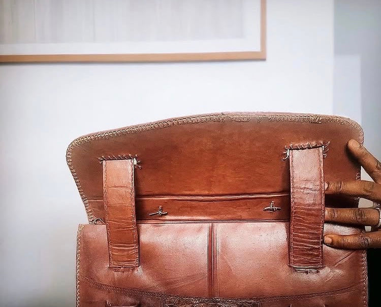 CROCÖ Mama Original Vintage Alligator Laptop Bag